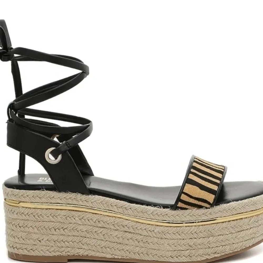 Bleecher&Bond Odette Animal Print Espadrille Wedge Sandals/ Size 7.5/Women